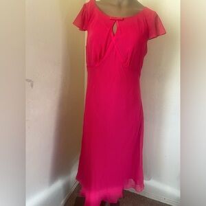 ANN TAYLOR pink polka dot dress